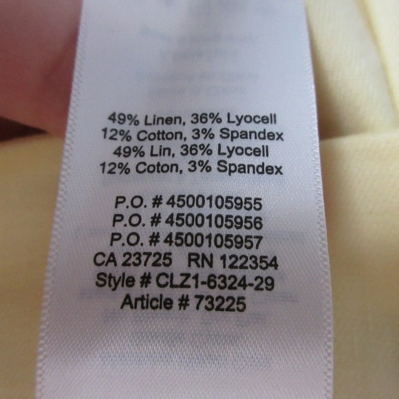 Babaton Cohen Linen Pants Women 8 Butter Yellow Pull On Pleated Career 272 - Picture 3 of 12